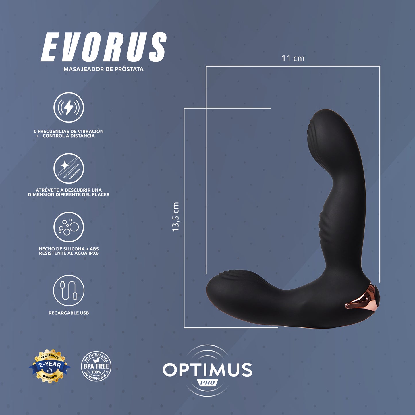 Estimulador de Próstata Evorus Optimus Pro