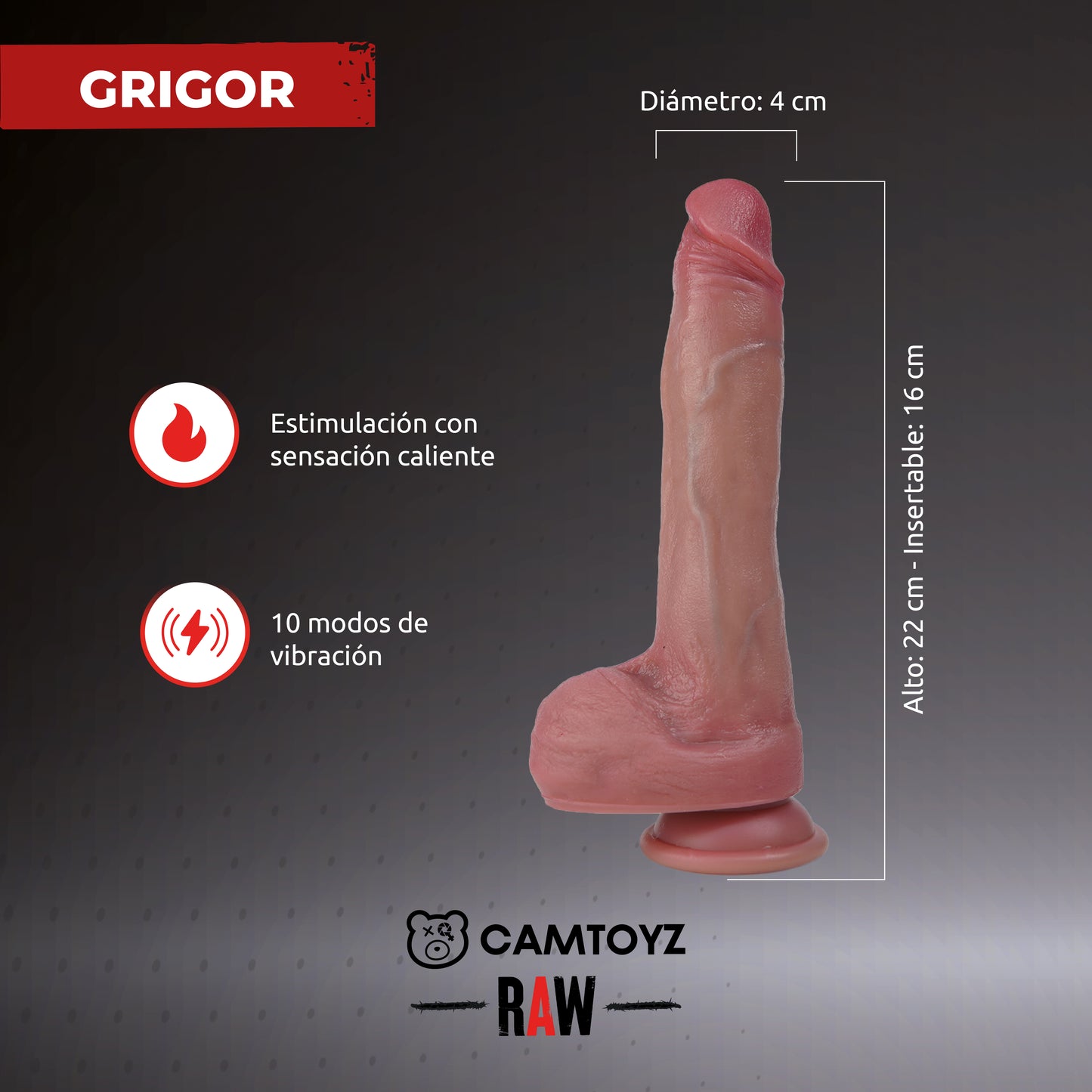 Dildo Ultrarealista Con App Grigor